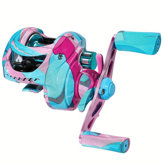 TEMU 1개 7.2:1 기어 비율 베이트캐스팅 낚시릴, 가벼우면서도 튼튼한 낚시릴로 최대 10kg 드래그, 담수 및 염수 낚시용 태클