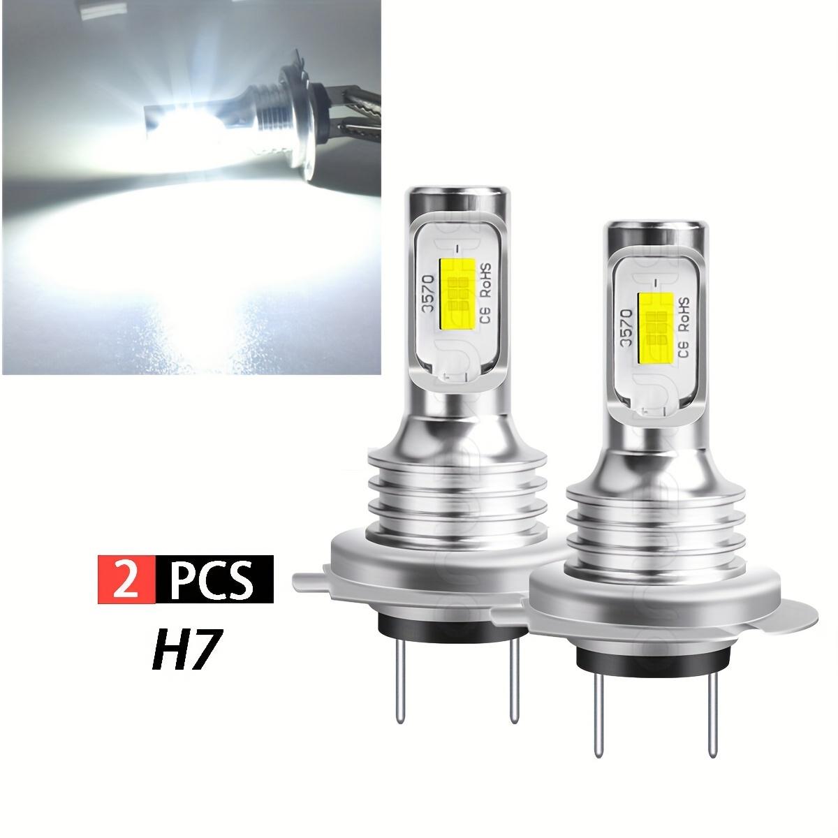 TEMU 2pcs H7 Led Car Headlight Bulbs High Low Beam 6000k White, 50w 3000lm, Perfect For Front Fog Lights Driving Lamps, Without Battery