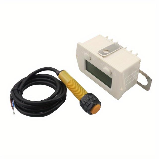 TEMU Industrial Magnetic Sensor Counter - -digit Display, Battery Operated, Automatic Induction For Switch Punch Meter