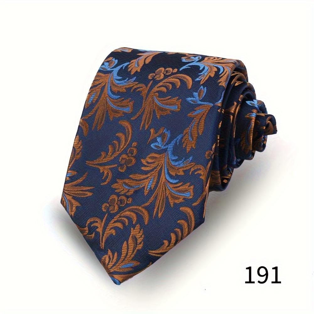 TEMU Corbata de lujo para hombre, corbata de negocios para boda y , diseño, corbata de estampado de cachemira, corbata floral estilo boda, gravat para hombre