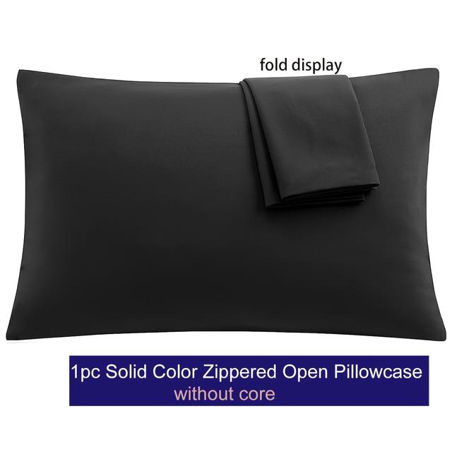 TEMU Soft & Breathable Microfiber Pillowcase With Zipper Closure - Solid Color, Multiple Sizes