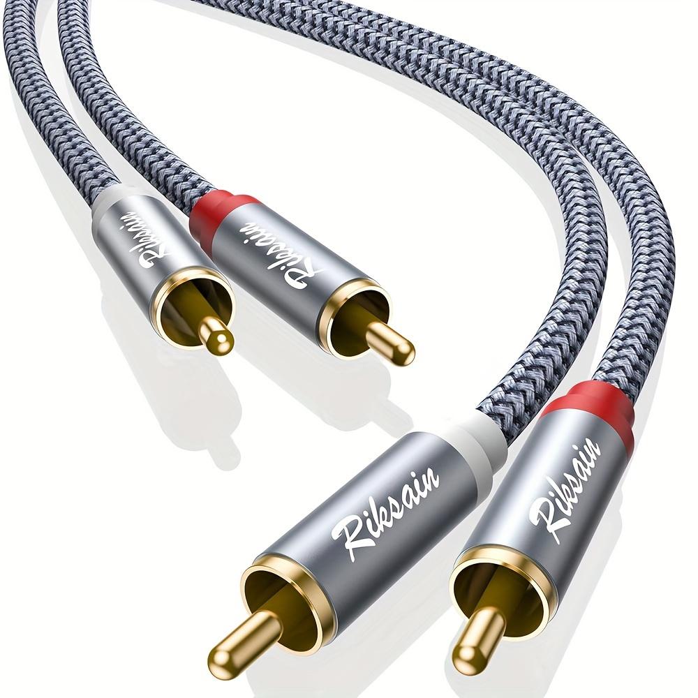 TEMU Rca Cable, 2-rca Male To 2-rca Male Subwoofer Audio [shield, Sound] Nylon Braided Cable For Hdtvs, Home Theater, Gaming Consoles, Speakers, Dvd Players