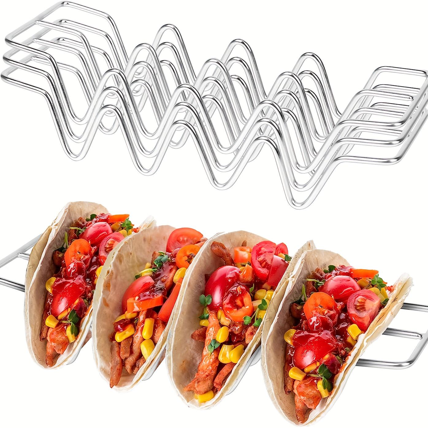 TEMU Soporte para de Tacos de Acero Inoxidable 304, Bandeja para Tacos, Rejilla para , Uno Puede 4 Tortillas Fritas, para Horno para Hornear, para Cubiertos y para Asar