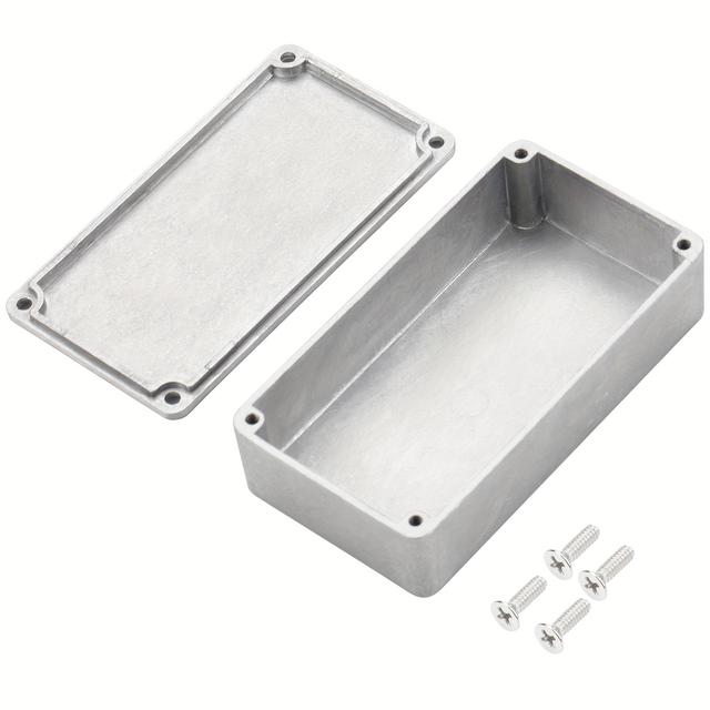 TEMU Obudowa Pedala Gitarowego DIY - 1590B Aluminiowa Skrzynka Box, 4.41x2.4x1.26", Nieozdobiona Metalowa Obudowa na Efekty