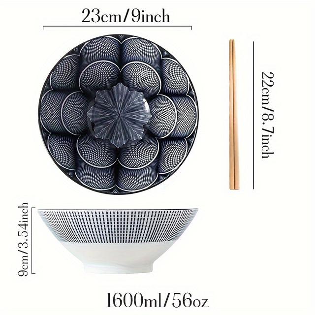 TEMU 1 pieza, 56 oz, de ramen cerámico japonés de 9 pulgadas, para , para , ensalada, para pasta, utensilios de cocina para lavavajillas y microondas, fácil de limpiar