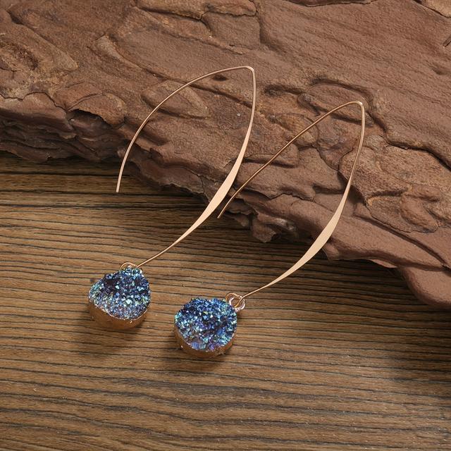 TEMU Droplet Shape Faux Crystal Cluster Decor Dangle Earrings Delicate Female Gift Daily Casual