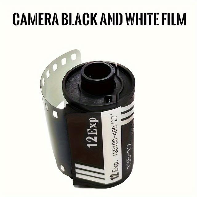 TEMU 1pc Fool Camera With Film 135 Black And White Film 12exp