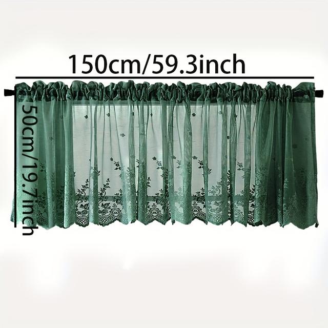 TEMU 1pc Embroidered Curtains For - For Kitchen, Bedroom, And Decor