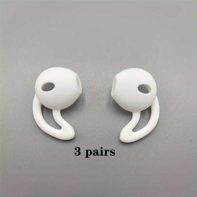 TEMU 3 Paar In-Ear Weiche Silikon Ohrstöpsel, Geeignet für Apple Airpods Schutz Ohrpolster mit Anti-Rutsch Ohrbügeln und Kopfhörer Ohrpolster
