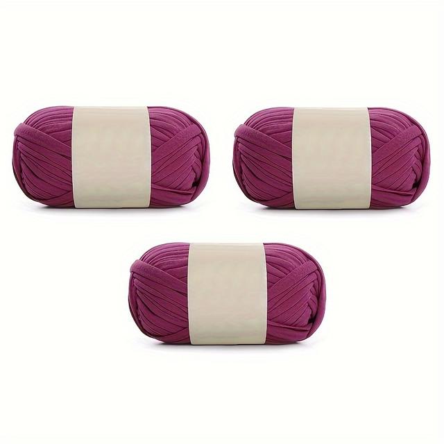 TEMU 300g Multicolored Self-striping Yarn | 100g Each, Ideal For Crafts, Hook Shoes, And Bags, Polyester Fiber