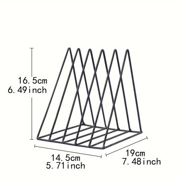 TEMU A Bookshelf Nordic Wind Triangle Iron Book Stand Desk Decorative Shelf Creative Simple Bookshelf