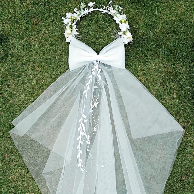 TEMU 1pc Super Bow Simulated Flower Headdress Wedding Party Birthday Photo Additions