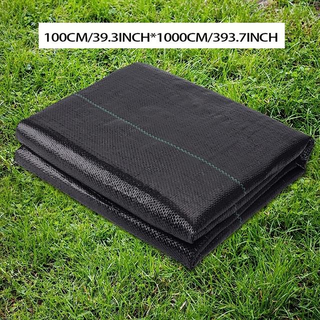 TEMU 1 Pack, Garden Barrier Landscape Fabric, Block Fabric, Woven Mulch For Landscaping Ground Cover Control Fabric, Black Garden Bed Liner