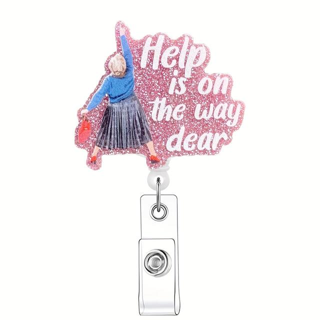 TEMU 1pc Funny Retractable Badge Reel, Name Badge Holder With Id Clip For Nurse Doctor Volunteer Employee