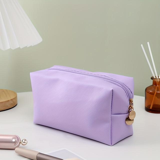 TEMU حقيبة كاتش عصرية من البولي يوريثان، حقيبة مكياج محمولة، حقيبة أدوات الزينة للسفر في الهواء الطلق، حقيبة تخزين مستحضرات التجميل.