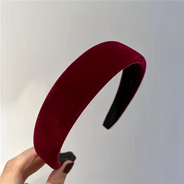 TEMU Banda para el Cabello Estilo Francés Vintage - Ancha Elegante para Mujeres, Color Sólido, Ideal para , Fiestas de Graduación, y Uso Diario - Estilo Francés