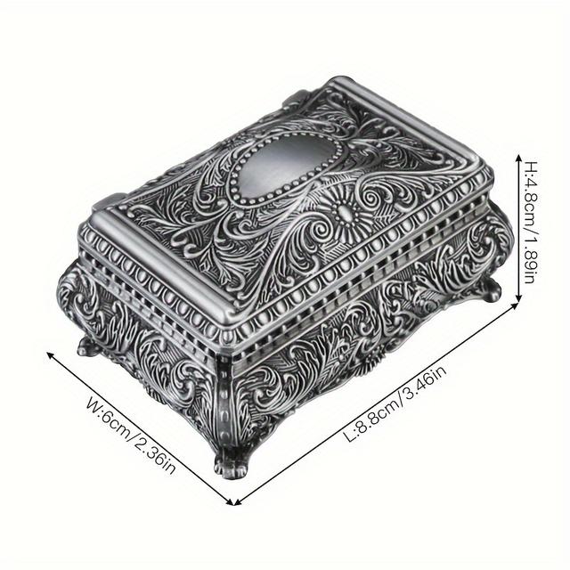 TEMU Hochwertige europäische Schmuckbox, Vintage Metall-Schmuckkästchen, kreative Schmuckaufbewahrungsbox, Großhandel Cross-Border