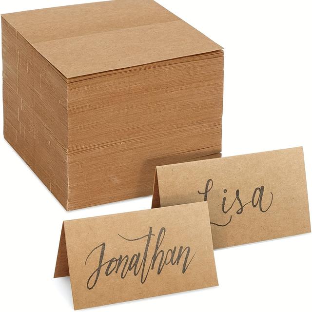 TEMU Set Of 50 Paper Cards For Table Arrangements, Unmarked Name Cards For Events Like Weddings, Baby Showers, Graduations, Birthdays, And Table Numbering