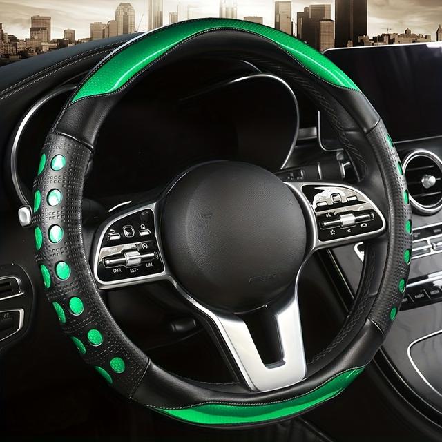 TEMU New Car Steering Wheel Cover Universal Pu Leather Film Fashion Sports Universal Car Interior Accessories
