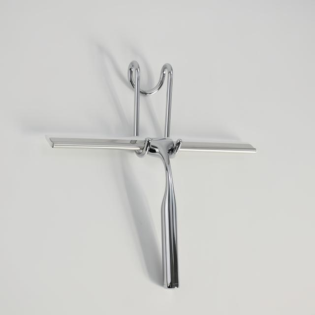 TEMU Stainless Steel Handheld Glass Wiper - Ergonomic Shower Squeegee For Efficient Water Removal, Ideal For Bathroom, Window, And Car Glass Cleaning, Bathroom Cleaner