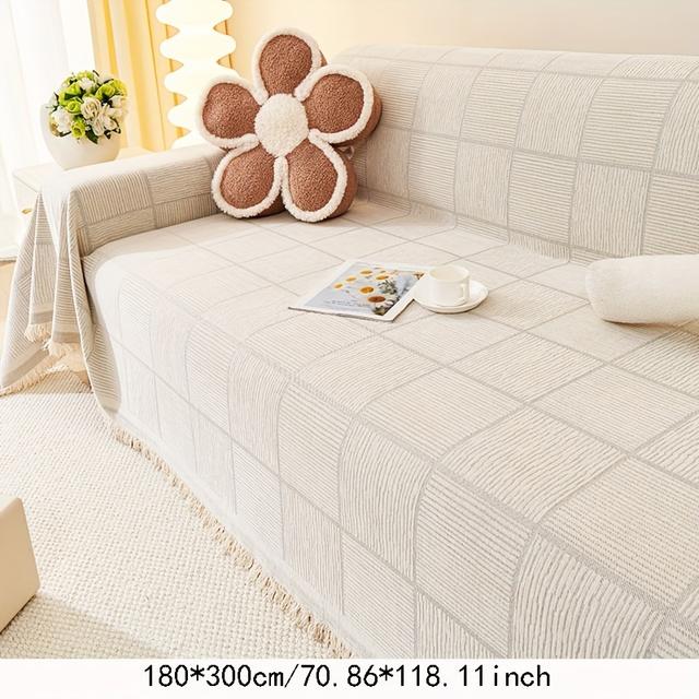 TEMU Huisdiervriendelijke Chenille Bankhoes - Geschikt voor Alle Seizoenen, Kras- & Kattenbestendig, Machinewasbaar - Perfect voor Woonkamer, Slaapkamer, Kantoor en Café Decor