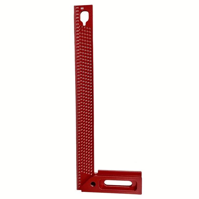 TEMU 300mm Precision Woodworking Square Aluminum Framing Mitre Square T-type Scribe 45/90 Degree Right Angle Protractor Marking Line Drawing Ruler Scribing Measuring Gauge Layout Tool