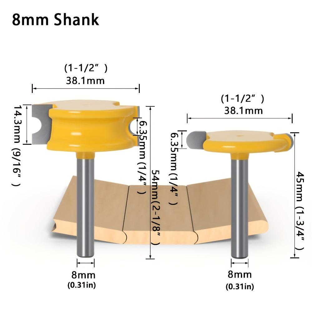 TEMU 2pcs 1/2" 1/4" 8mm Shank Canoe Flute And Bead Router Bit Wood Cutter Woodworking Cutter Woodworking Bits Wood Milling