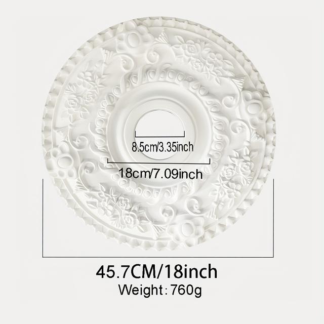 TEMU Pu Round Plate Wall Shape Decoration Imitation Plaster Polyurethane Decoration Material Mold Model Plate