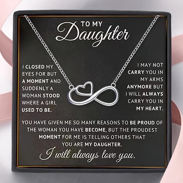 TEMU An Loving Necklace For My Daughter, Made Of Stainless Steel. A Birthday Gift, Valentine's Day Present, Graduation Gift, And Christmas Surprise, Complete With A Message Card And Gift Box