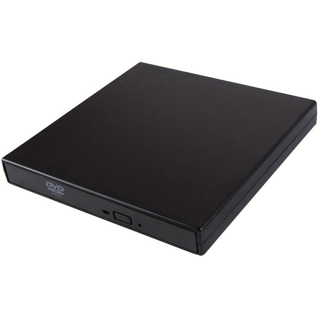 TEMU External Cd Dvd Drive, Usb 2.0 Slim Protable External Cd-rw Drive Dvd-rw Burner Writer Player For Laptop Notebook Pc Desktop Computer