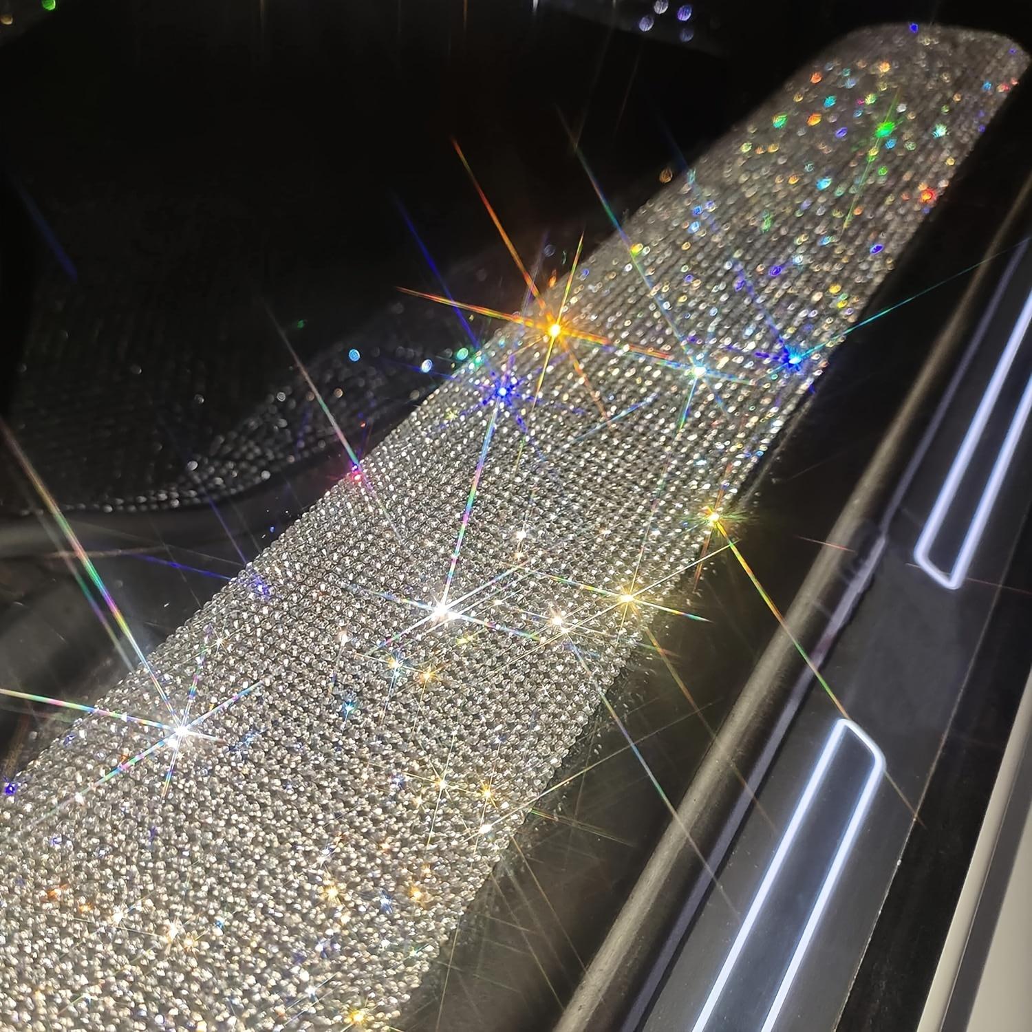TEMU 2pcs Decoration Bling Threshold Plate Door Entry Guard Protective Stickers,bling Car Door Protectors, Cropped (5*60cm/2*23.6in)