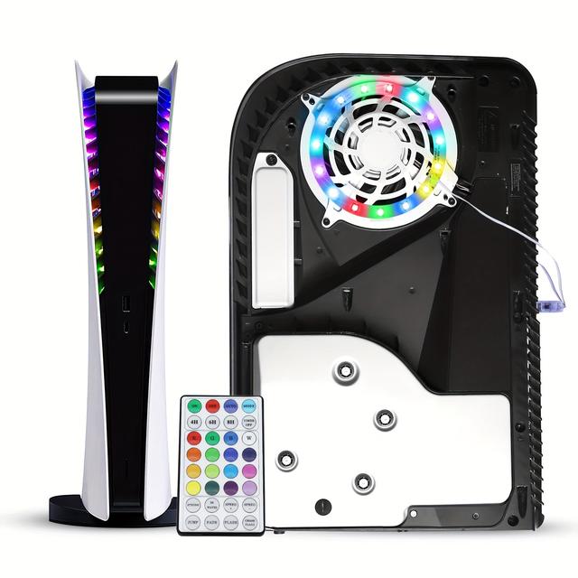 TEMU 16 Color Rgb Led Light Strip For Ps5 Console, Ir Remote/usb Control , 16 Colors 400+ Effects Diy Decoration Accessories Flexible Tape Light Strips For Playstation 5 Digital & Disc Edition