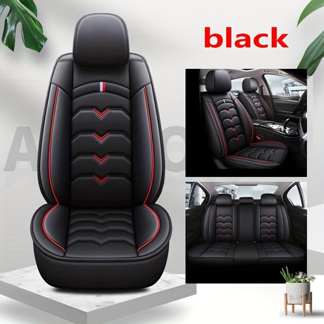 TEMU 5-seat Car Seat Cover Complete Set – Fits 95% Of All 5- (cars, Suvs, Pickups) – Premium Pu Leather, Breathable – Seat Protection