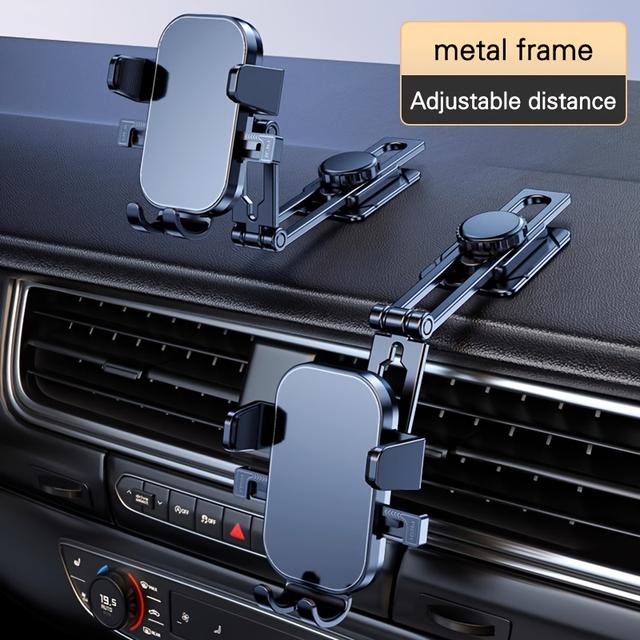 TEMU Car Phone Holder. Made Of Aluminum Alloy And Abs. Dashboard Phone Mount. Adjustable And Rotatable