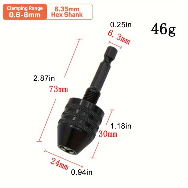 TEMU 1pc 0.3-6.5mm Hexagonal Shank 3-jaw Twist Drill Bit For 3.6 Electric Grinder