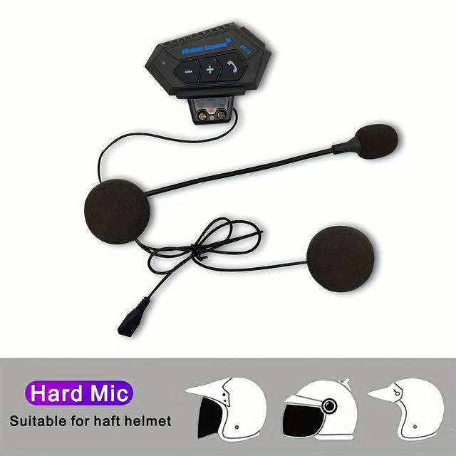 TEMU Wireless 12, Wireless Motorcycle Helmet Earphone Headset For Calls And Stereo Music