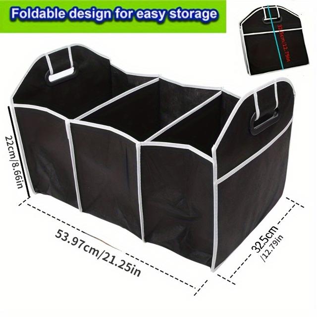 TEMU 1pc Organizador Universal para Maletero de Coche, Bolsa Plegable Portátil Compartimentos, para SUV, Camioneta, Furgoneta y Sedán