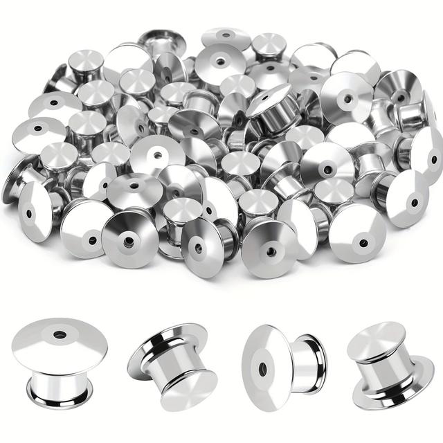 TEMU 10pcs / 30pcs Locking Pin Back Locking Pin Keeper Clasp, Metal Pin Backing For Brooch Enamel Lapel Pin Lock