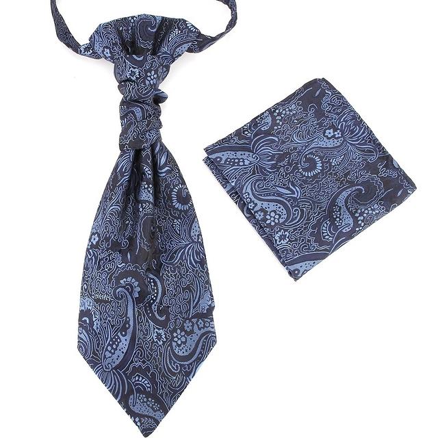 TEMU Fashionable Men's Paisley Patterned Vest With Ascot Tie And Pocket Square Set