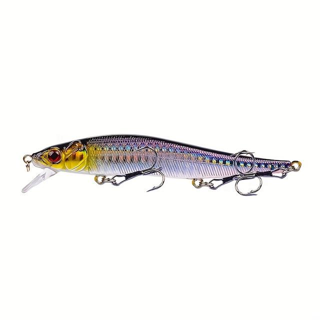 TEMU 1pc 11.5cm/4.52in Simulation Floating Minnow Fishing Lure, Artificial Bionic Wobbler Hard Bait,