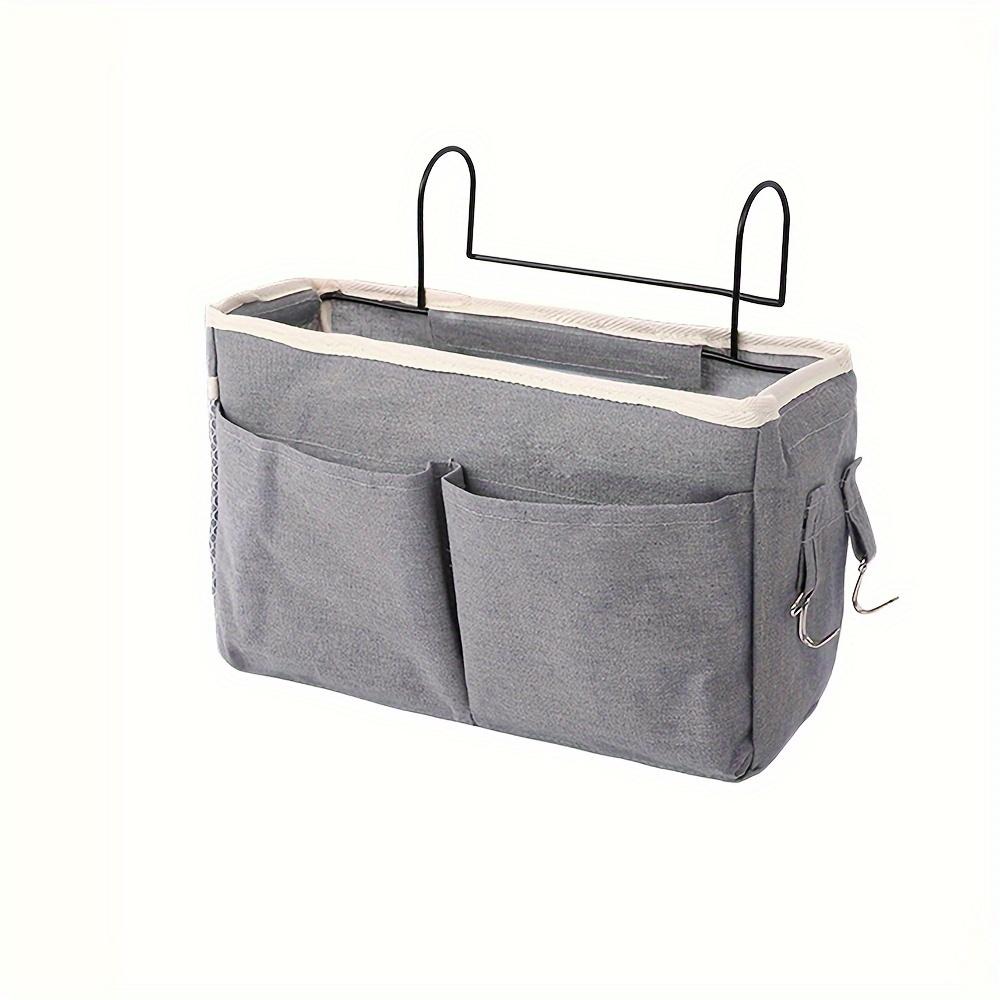 TEMU Dormitory College Student Bedside Storage Hanging Bag Canvas Storage Basket Fabric Bedside Storage Hanging Basket, Shelf Baskets