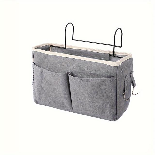 TEMU Dormitory College Student Bedside Storage Hanging Bag Canvas Storage Basket Fabric Bedside Storage Hanging Basket, Shelf Baskets