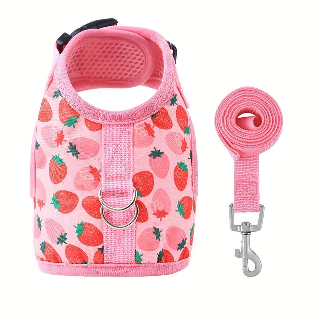 TEMU Zestaw 2 szt. Miękkiego Szelki i Smyczy dla Kota do Spacerów, Odporna na Ucieczkę, Regulowana Kamizelka dla Kotów, Łatwa w Kontroli, Oddychająca i Regulowana