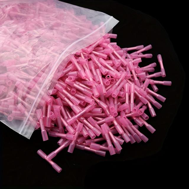 TEMU A Kit Containing 100pcs Of Fully Insulated Heat Shrink Splice Connectors In Red, Yellow, And Blue Colors, Designed For Crimping And Soldering