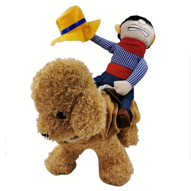 TEMU Funny Cowboy Rider Pet Costume For Small And Medium Dogs And Cats - Halloween And Costume Parties