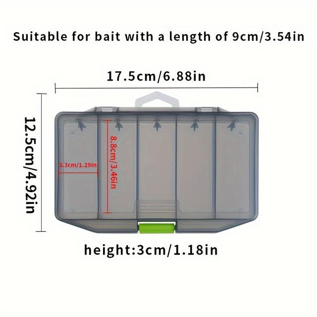 TEMU Lure Box Accessories Box Single Layer Single Side Storage Box Fishing Gear Box Soft Lure Hard Lure Storage Micro Stream Tool Box Portable