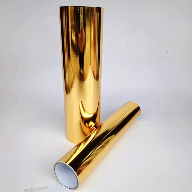 TEMU 1 rolka trwałej metalicznej folii samoprzylepnej, chromowana metaliczna samoprzylepna do znaków, dekoracyjnych naklejek, maszyn do cięcia. Naklejka domowa 12"*6 stóp