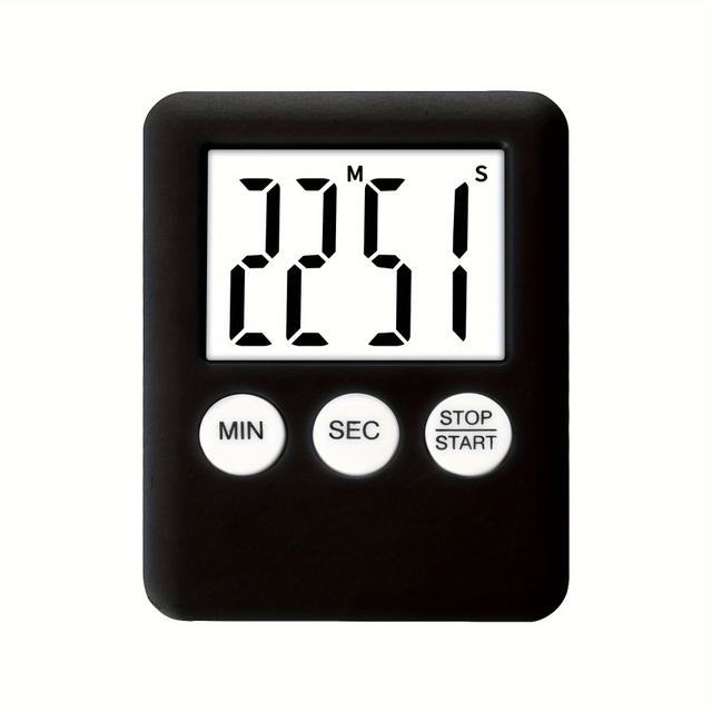 TEMU Compact Digital Timer, Ideal For Cooking And Gym Use, Features Countdown And Stopwatch, Magnetic Wall Attachment, Perfect For Kitchen And Study Activities (battery Included)