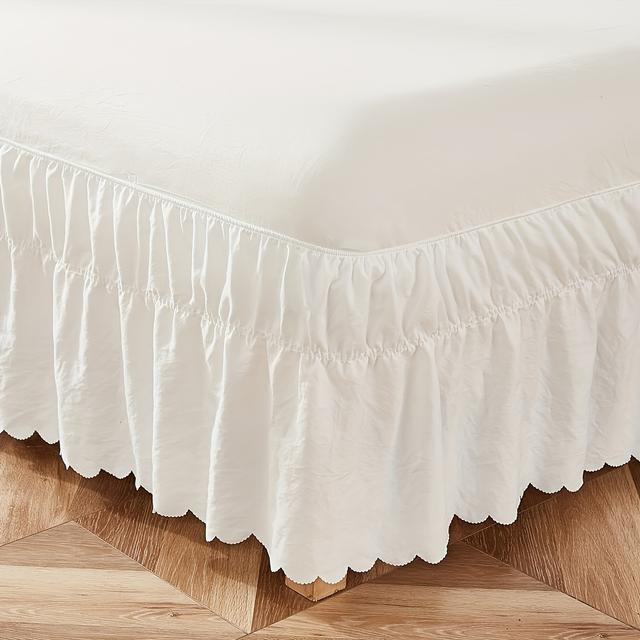 TEMU 1 pièce Jupe de lit unie avec élastique réglable, douce et confortable pour la décoration de chambre, salon, chambre