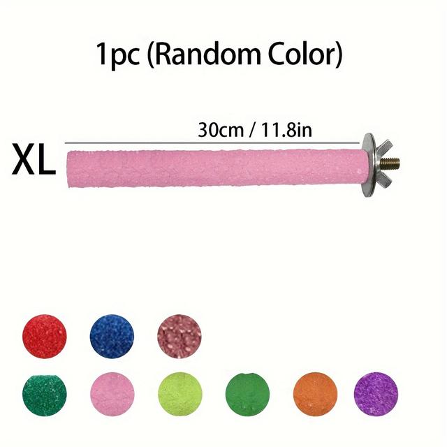 TEMU 1pc Bird Cage Stand Perch, Parrot Scrub Station Rod, Pet Birds Teeth Grinding Stick, Bird Cage Accessories For Grinding Claw, Assorted Varieties